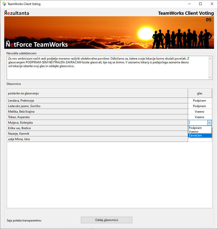 TeamWorks-04-SNR Voting